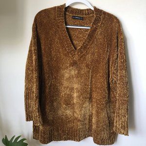 Zara Yellow/Gold V-Neck Sweater
